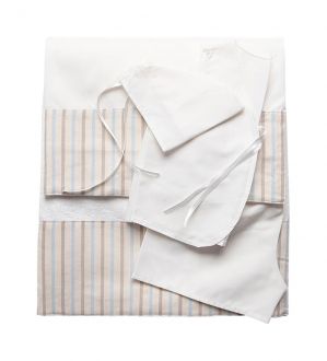 NstNastasia Λαδόπανα βάπτισης Αγόρι Μπεζ, 6τεμάχια (Εσώρουχα/ Πετσέτα/ Πετσέτα χεριών/ Σεντόνι) 0802