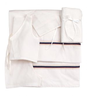 NstNastasia Λαδόπανα βάπτισης Αγόρι Εκρού, 6τεμάχια (Εσώρουχα/ Πετσέτα/ Πετσέτα χεριών/ Σεντόνι) 0991