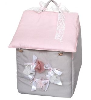 NstNastasia Τσάντα Βάπτισης Σπιτάκι Υφασμάτινο Στεφάνι Λουλούδια 1883