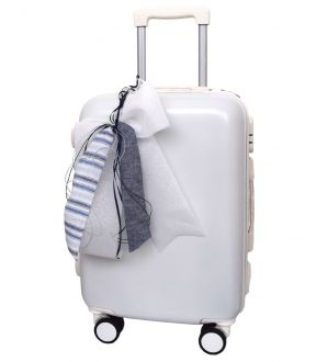 NstNastasia Βαλίτσα Ταξιδιού Βάπτισης Λευκή Φιόγκος Λευκός Μπλε 1901