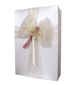 NstNastasia Χάρτινο Κουτί Βάπτισης Φιόγκος Οργαντίνα 1912