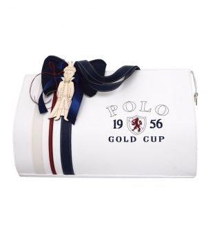 NstNastasia Τσάντα Βάπτισης Λευκό Συνθετικό Δέρμα Μπλε Ριγέ Πόλο Μικρός Πρίγκιπας Ξύλινος 1916