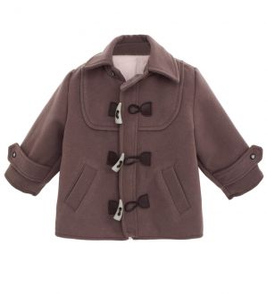 NstNastasia Βαπτιστικό Παλτό Μάλλινο Καφέ Μοντγκόμερι Κουμπώματα Καφέ 0014