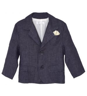 NstNastasia Βαπτιστικό Σακάκι Μπλεγκρί Μαντήλι Ανοιχτό Κίτρινο 3945