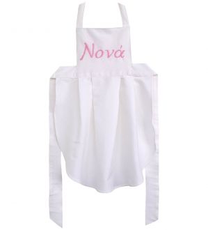 NstNastasia Ποδιά Νονάς Ροζ Κουφετί κεντημένα γράμματα 4061