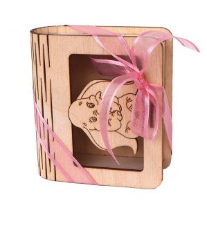 NstNastasia Μπομπονιέρες βάπτισης Ξύλινο Κουτάκι θέμα Ελεφαντάκι 1074