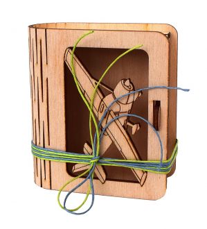 NstNastasia Μπομπονιέρες βάπτισης Ξύλινο Κουτάκι θέμα Αεροπλανάκι 1075