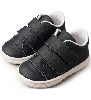 Babywalker Δερμάτινα Sneakers με Αυτοκόλλητο Μπλε