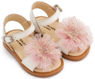 Babywalker Βαπτιστικά Πέδιλα με Διακοσμητικό Πεταλούδας BW4886 Εκρού Ροζ