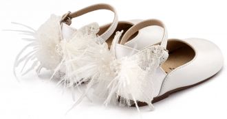 Babywalker Βαπτιστικά Γαλλικά Γοβάκια με Διακοσμημένη Φτέρνα Πεταλούδα BW4891 Λευκό