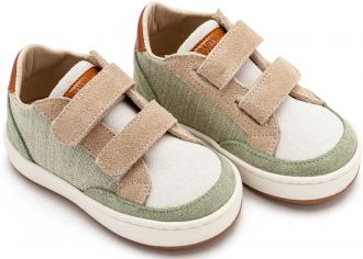 Babywalker Βαπτιστικά Δίχρωμα Sneaker Διπλό Χρατς EXC5297 Μπεζ Μέντα