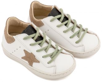 Babywalker Βαπτιστικά Τρίχρωμα Sneaker Δετά EXC5315 Λευκό Μπεζ Μέντα 