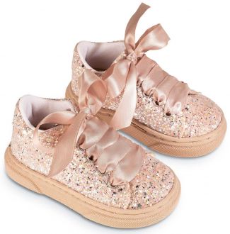 Babywalker Δετό Σνίκερ απο Γκλίτερ Ύφασμα EXC5856 Νουντ