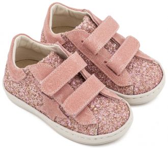 Babywalker Βαπτιστικά Sneaker Διπλό Χρατς με Αστέρι στο Πλάι EXC5904 Ροζ Αντικέ