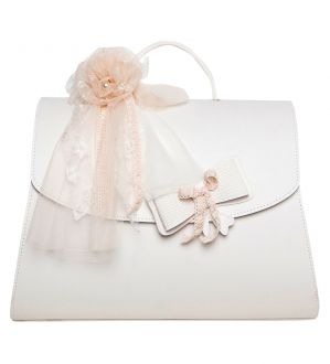 NstNastasia Τσάντα Βάπτισης Συνθετικό Δέρμα Σομόν Λουλούδι 1586