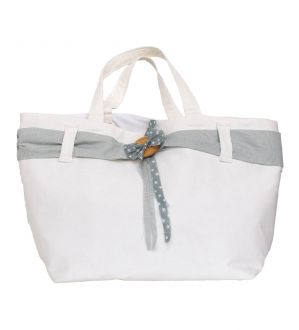 NstNastasia Τσάντα Βάπτισης Υφασμάτινη Εκρού Μέντα 1601