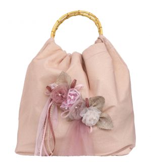 NstNastasia Τσάντα Βάπτισης Υφασμάτινη Σάπιο Μήλο Μπαμπού Χερούλια 1629