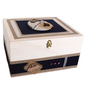  NstNastasia Ξύλινο Κουτί Βάπτισης Φυσικό Μπλε 1734