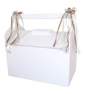 NstNastasia Ξύλινο Κουτί Βάπτισης Λευκό Διπλό Άνοιγμα 1740