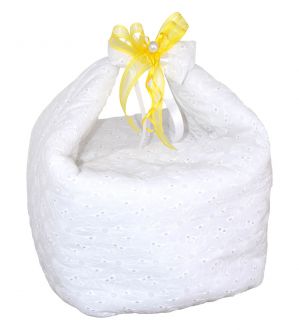 NstNastasia Τσάντα Βάπτισης Δαντέλα Φιογκάκι Κίτρινο 1760