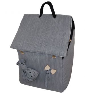 NstNastasia Τσάντα Βάπτισης Σπιτάκι Γκρι Μάυρο Παπιόν Ξύλινο1772