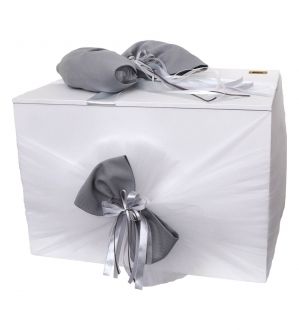 NstNastasia Ξύλινο Κουτί Βάπτισης Λευκό Γκρι 1831