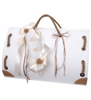 NstNastasia Τσάντα Βάπτισης Συνθετικό Δέρμα Καραμέλα Σχοινιά 1833