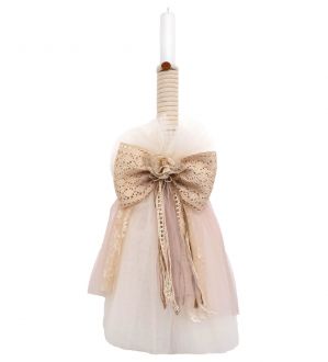 NstNastasia Λαμπάδα Βάπτισης Φιόγκος Πλεκτή Τρέσα 0531