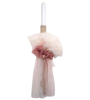 NstNasatsia Λαμπάδα Βάπτισης Λουλούδια Σάπιο Μήλο Πέρλα 0586