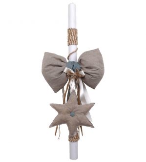 NstNastasia Λαμπάδα Βάπτισης Άμμου Μέντα Φιόγκος Αστέρι 0636