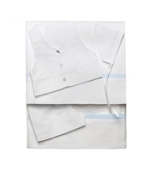 NstNastasia Λαδόπανα βάπτισης Αγόρι Λευκά, 6τεμάχια (Εσώρουχα/ Πετσέτα/ Πετσέτα χεριών/ Σεντόνι) 0791