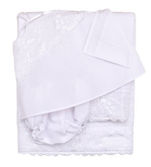 Λαδόπανο βάπτισης, 6τεμάχια (Εσώρουχα/ Πετσέτα/ Πετσέτα χεριών/ Σεντόνι) 0913