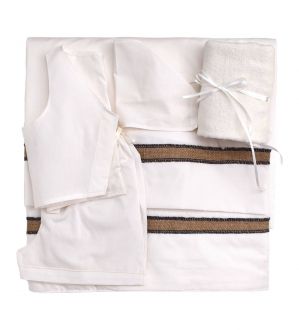 NstNastasia Λαδόπανα βάπτισης Αγόρι Λινάτσα, 6τεμάχια (Εσώρουχα/ Πετσέτα/ Πετσέτα χεριών/ Σεντόνι) 0992