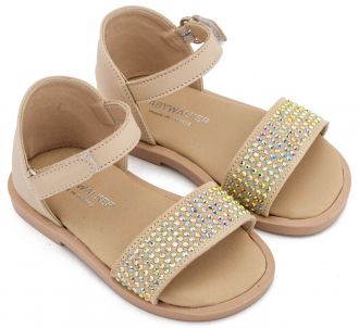 Babywalker Βαπτιστικά Πέδιλα Διακοσμημένα με Στρας  LU6133 Μπεζ