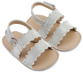 Babywalker Βαπτιστικά Πέδιλα με Κουλεδάκι MI1659 Ασημί