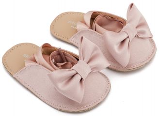 Babywalker Βαπτιστικά Γαλλικά Σαμπό με Σατέν Φιόγκο  MI1661 Ροζ Αντικέ