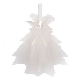 NstNastasia Λαμπάδα Βάπτισης Φτερά και Μονόγραμμα Χρυσό 0762