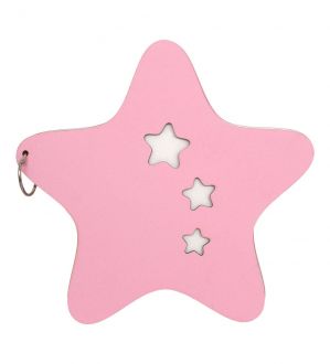 NstNastasia Ευχολόγιο Βάπτισης Ξύλινο Αστέρι Ροζ 0022