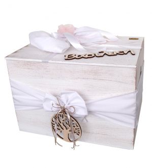NstNastasia Ξύλινο Κουτί Βάπτισης θέμα Δέντρο Ζωής Λευκό Ξύλινο Όνομα 1872