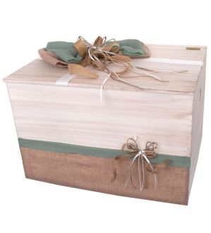 NstNastasia Ξύλινο Κουτί Βάπτισης Μέντα Μπεζ 1875