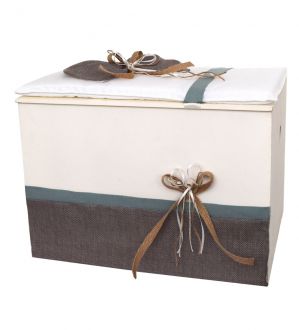 NstNastasia Ξύλινο Κουτί Βάπτισης Μέντα Καφέ Μαξιλαράκι Εκρού 1892