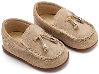 Babywalker Βαπτιστικά Καστόρινο Δετό Loafer PRI2121 Μπεζ
