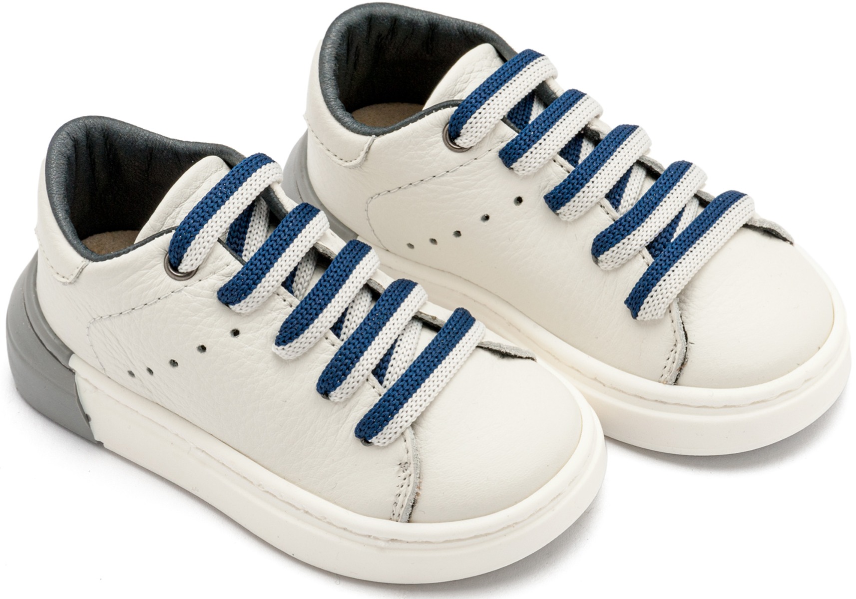 Babywalker Βαπτιστικά Δετά Sneaker με Δίχρωμο Κορδόνι EXC5294 Λευκό Μπλε