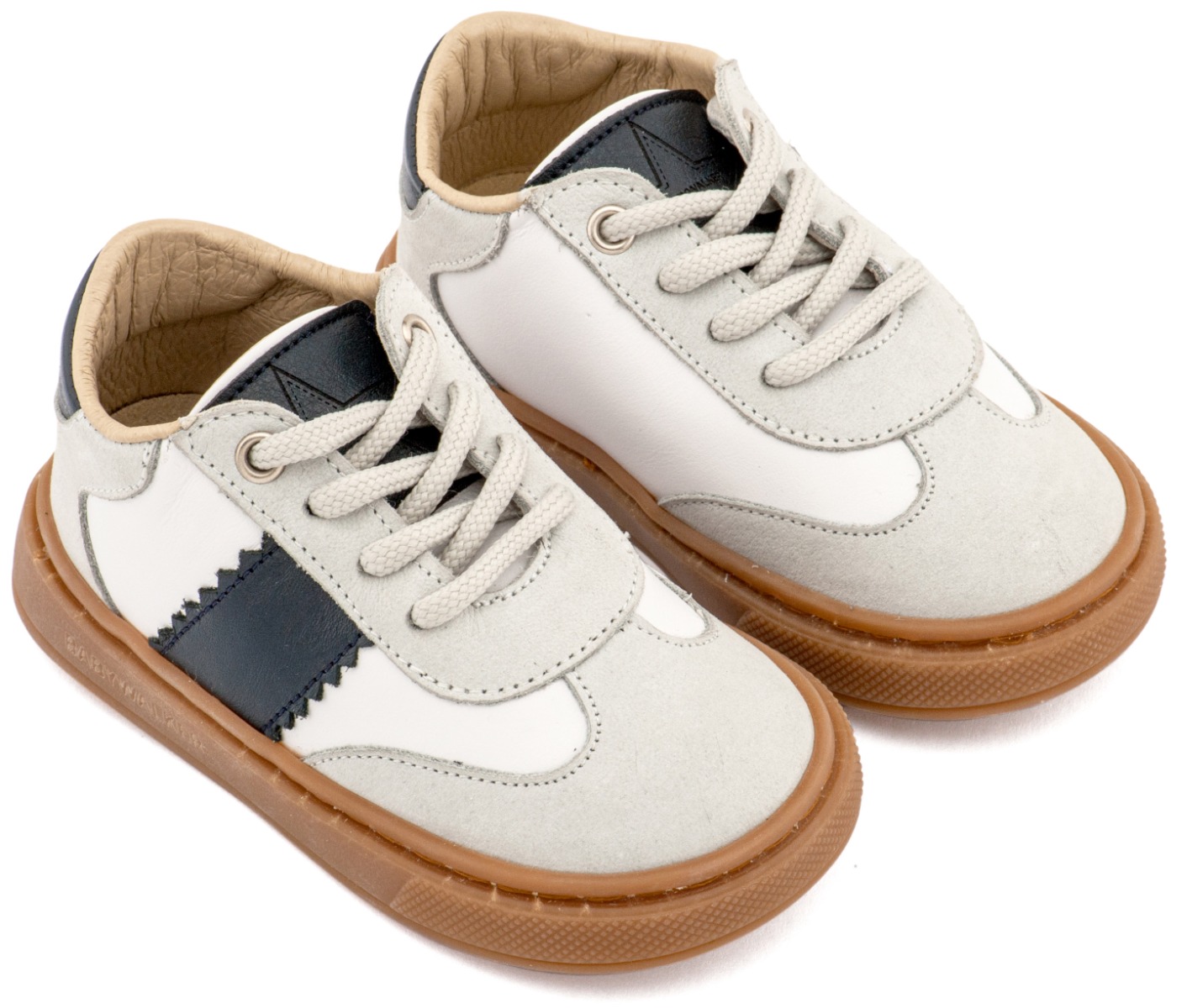 Babywalker Βαπτιστικά Δίχρωμα Δετά Sneaker EXC5309 Λευκό Μπλε