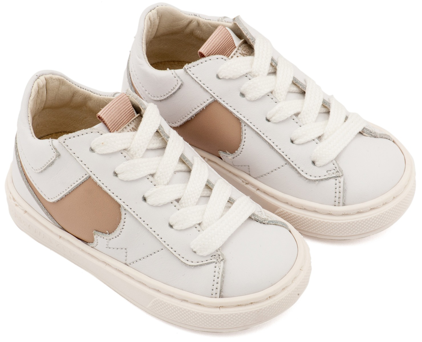 Babywalker Βαπτιστικά Δίχρωμα Sneaker Δετό EXC8001 Λευκό Μπεζ