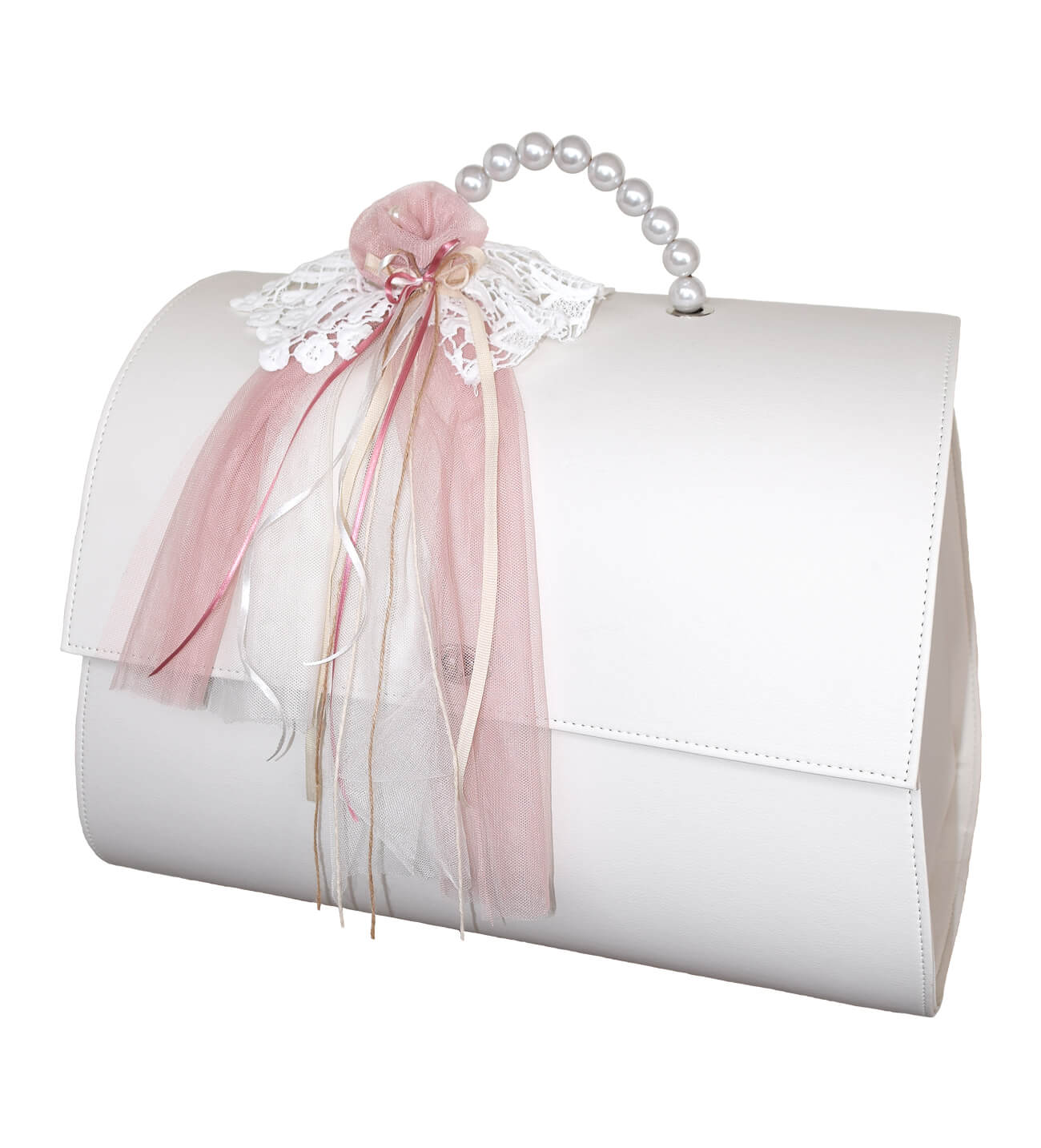 NstNastasia Τσάντα Βάπτισης Συνθετικό Δέρμα Σάπιο Μήλο Λουλούδι Πέρλες 0079