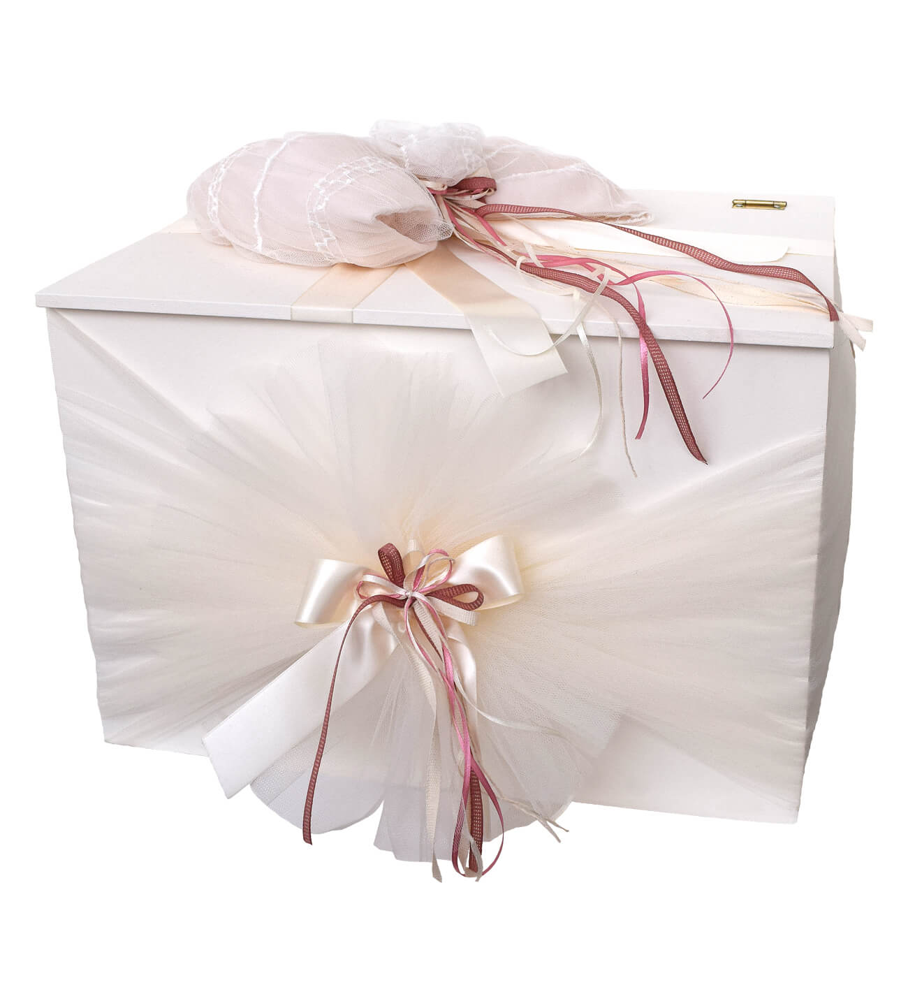 NstNastasia Ξύλινο Κουτί Βάπτισης Φιόγκος Σάπιο Μήλο Ροζ 1822