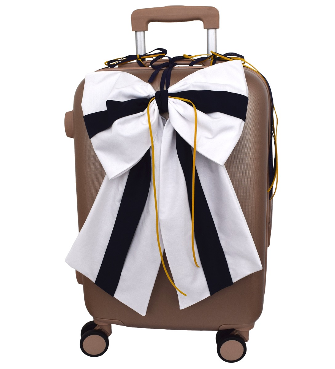 NstNastasia Βαλίτσα Ταξιδιού Βάπτισης Μπρονζέ Φιόγκος Λευκός Μπλε Λεπτομέρεια Κίτρινη 1903