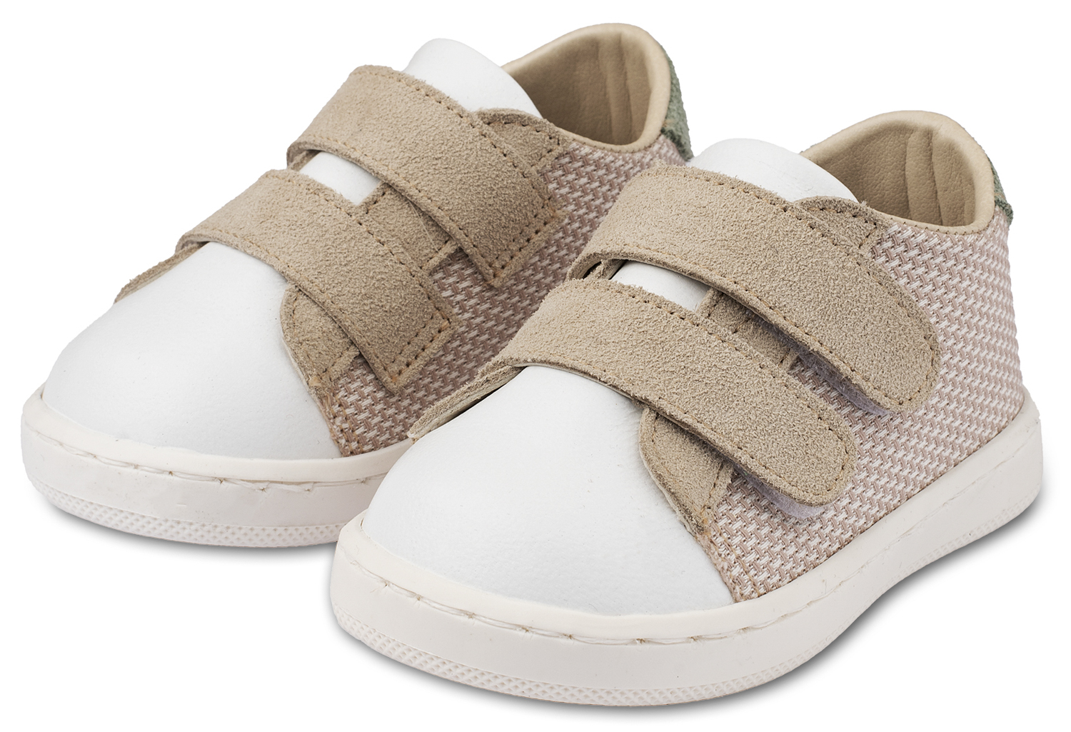 Babywalker Τρίχρωμο Σνίκερ Διπλή Μπαρέτα Χρατς Μπεζ Λευκό Μέντα